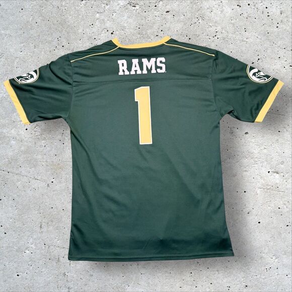 Colorado State Rams #1 Football Jersey Men’s M Green Gold Hanes NCAA - Picture 2 of 10